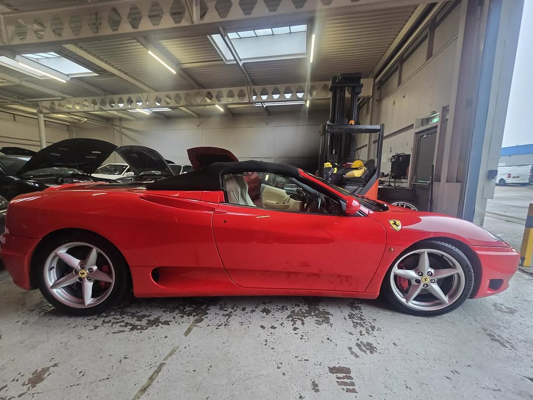 Ferrari with bespoke rugs made and fitted by Kish Trim